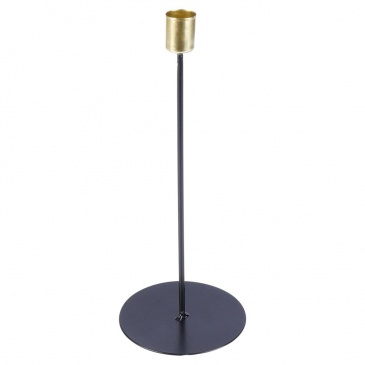świecznik metalowy czarny złoty 30,5 cm (ii kategoria)