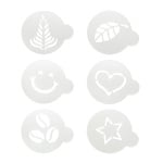 Szablony do dekoracji kawy, 6 szt., śred. 8,5 cm