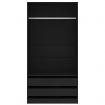 Szafa, czarna, 100x50x200 cm, płyta wiórowa