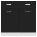 Szafka kuchenna, czarna, 80x46x81,5 cm, płyta wiórowa