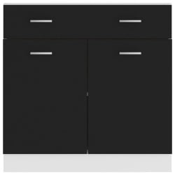 Szafka kuchenna, czarna, 80x46x81,5 cm, płyta wiórowa
