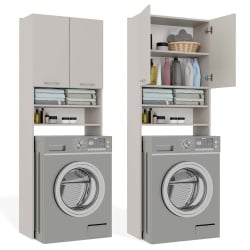 Szafka Łazienkowa na Pralkę POLA DK KASZMIR BEŻ Regał Słupek 180X64X30