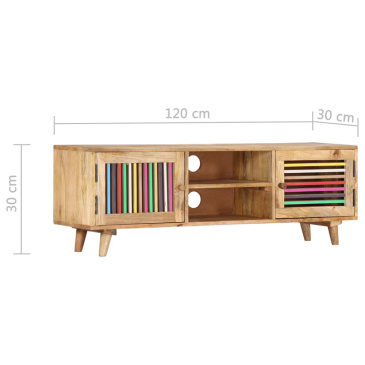 Szafka pod TV, 120x30x40 cm, lite drewno mango