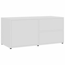 Szafka pod TV, biała, 80x34x36 cm, płyta wiórowa