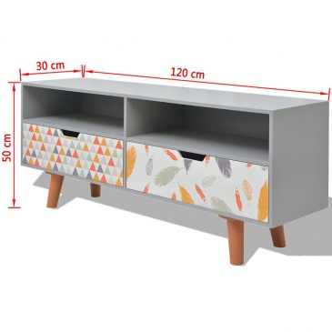 Szafka pod TV MDF 120x30x50 cm, szara