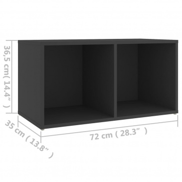 Szafka pod tv, szara, 72x35x36,5 cm, płyta wiórowa