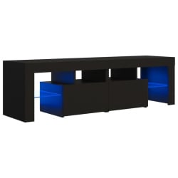 Szafka pod tv z oświetleniem led, czarna, 140x35x40 cm