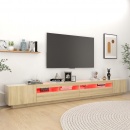 Szafka pod tv z oświetleniem led, dąb sonoma, 300x35x40 cm