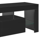 Szafka pod TV ze światłem LED, błyszcząca, czarna, 130x35x45cm