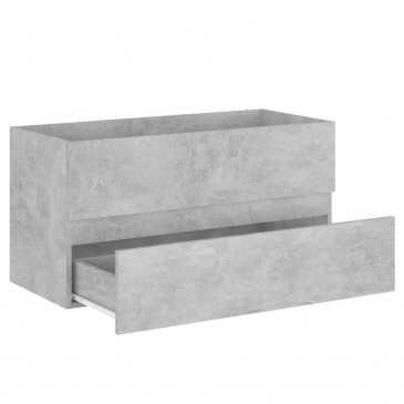 Szafka pod umywalkę, szarość betonu, 90x38,5x45 cm, płyta