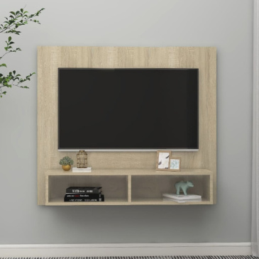 Szafka ścienna pod tv, dąb sonoma, 102 x 23,5 x 90 cm, płyta