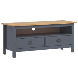 Szafka TV Hill Range, szara, 110x40x47 cm, lite drewno sosnowe