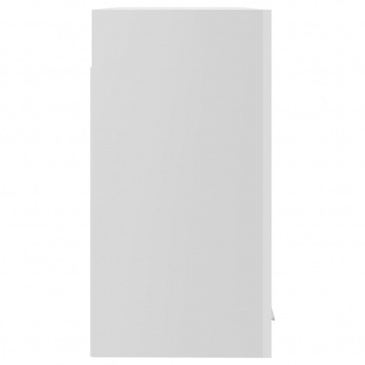 Szafka wisząca z szybą, wysoki połysk, biała 60x31x60 cm, płyta