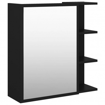 Szafka z lustrem, czarna, 62,5 x 20,5 x 64 cm, płyta wiórowa