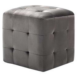 Szafki nocne, 2 szt., szare, 30x30x30 cm, aksamit Szafki nocne, 2 szt., szare, 30x30x30 cm, aksamit