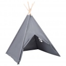 Szary namiot dziecięcy tipi, z torbą, peach skin, 120x120x150cm