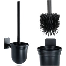 Szczotka do toalety silikonowa z pojemnikiem wisząca czarna 35 cm