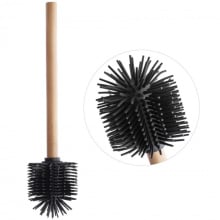 Szczotka WC silikonowa czarna z bambusową rączką - Yoka Szczotka WC silikonowa czarna z bambusową rączką - Yoka