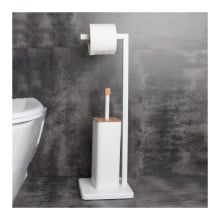 Szczotka WC stojak na papier toaletowy bambus biel Szczotka WC stojak na papier toaletowy bambus biel