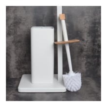 Szczotka WC stojak na papier toaletowy bambus biel Szczotka WC stojak na papier toaletowy bambus biel