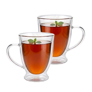 Szklanki do herbaty i kawy z podwójnym dnem 250 ml, 2 szt. – termiczne, podwójna ścianka, Valesso Ma