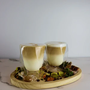 Szklanki do latte macchiato z podwójnym dnem 280 ml, 2 szt. – smukłe, termiczne, Valesso