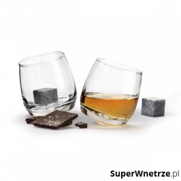 Bujające szklanki do whisky z kamieniami 2szt. 200 ml Sagaform przeźroczyste