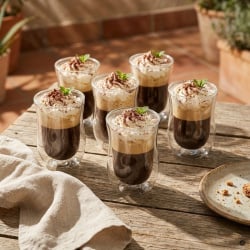 Szklanki termiczne do kawy latte i kawy deserowej 300ml, zestaw 6 sztuk Szklanki termiczne do kawy latte i kawy deserowej 300ml, zestaw 6 sztuk