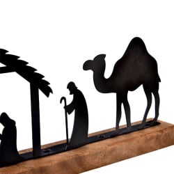 Szopka bożonarodzeniowa drewniana metalowa mango 51x5x18 cm