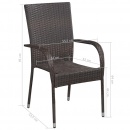 Sztaplowane krzesła ogrodowe, 2 szt., polirattan, brązowe