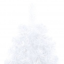 Sztuczna choinka, led i zestaw bombek, połówka, biała, 240 cm