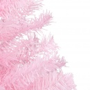 Sztuczna choinka z led i bombkami, różowa, 240 cm, pvc