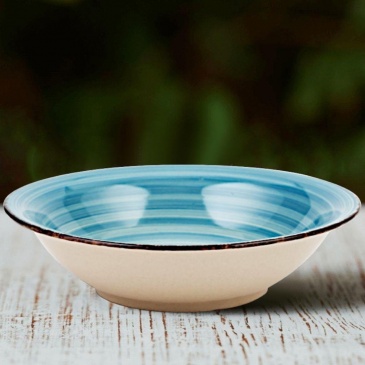 Talerz ceramiczny FADED BLUE obiadowy głęboki na zupę 22 cm