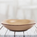 Talerz ceramiczny, kwadratowy, BROWN SUGAR, obiadowy, głęboki, na zupę, 23 cm
