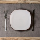 Talerz ceramiczny, kwadratowy, WHITE SUGAR, deserowy, płytki, 20 cm