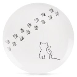 Talerz deserowy porcelanowy biały KOTEK 20,5 cm