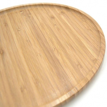 Talerz drewniany, bambusowy, okrągły, taca, patera, 20 cm