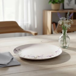 Talerz obiadowy płytki porcelanowy biały LOUKA 24 cm