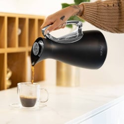 Termos z wkładem szklanym alessia 1l czarno-srebrny 9217 Termos z wkładem szklanym alessia 1l czarno-srebrny 9217