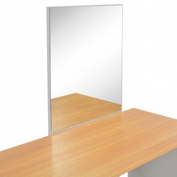 Toaletka z lustrem i stołkiem, szara, 104 x 45 x 131 cm