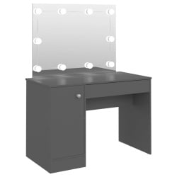 Toaletka z oświetleniem led, 110x55x145 cm, mdf, szara