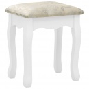 Toaletka ze stołkiem, biała, 50x59x136 cm, drewno paulowni