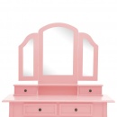 Toaletka ze stołkiem, różowa, 100x40x146 cm, drewno paulowni