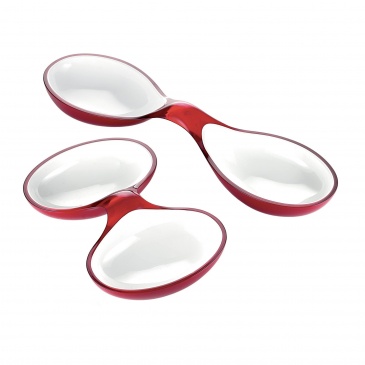 Two-tone set of 2 interlocking dishes