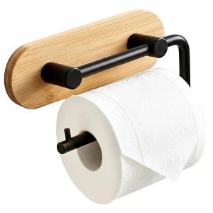 Uchwyt na papier toaletowy metalowy bambusowy czarny BLACK 13,5 cm Uchwyt na papier toaletowy metalowy bambusowy czarny BLACK 13,5 cm