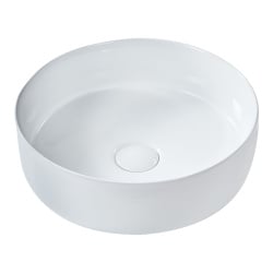 Umywalka nablatowa CALIG ⌀ 36 cm Ceramika Biały
