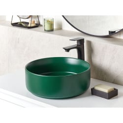 Umywalka nablatowa ceramiczna ⌀ 37 cm zielona gudar