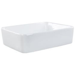 Umywalka nablatowa ceramiczna 49 x 38 cm biała TRAVESIA