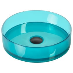 Umywalka nablatowa okrągła ⌀ 36 cm turkusowa tolosa