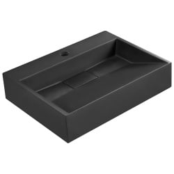 Umywalka podwieszana QUENKO 50 x 38 cm Tworzywo mineralne Czarny